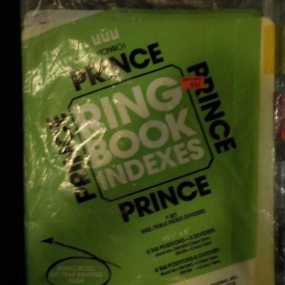 MONARCH PRINCE RING BOOK INDEXES 1 SET 101/2" X 8" 5 TAB POSITIONS/DIVIDERS - Picture 7 of 8